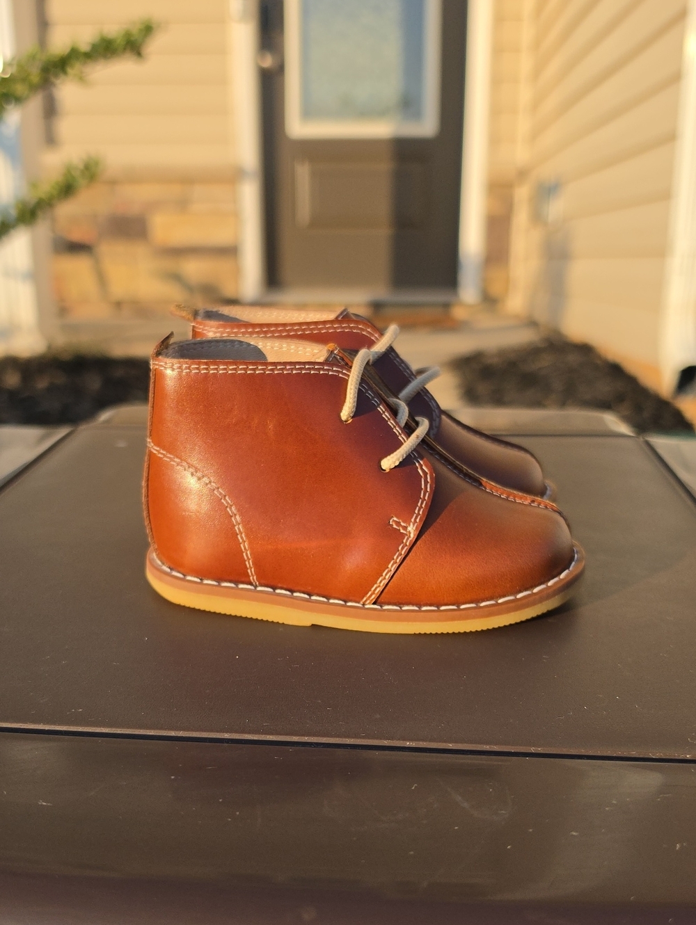 Elephantito Baby Brown Leather Walking Shoes Size 5
